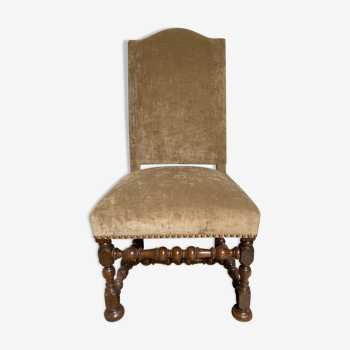 Louis XIV velvet chair