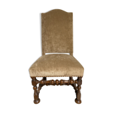 Chaise velours Louis XIV