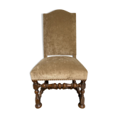 Chaise velours Louis XIV