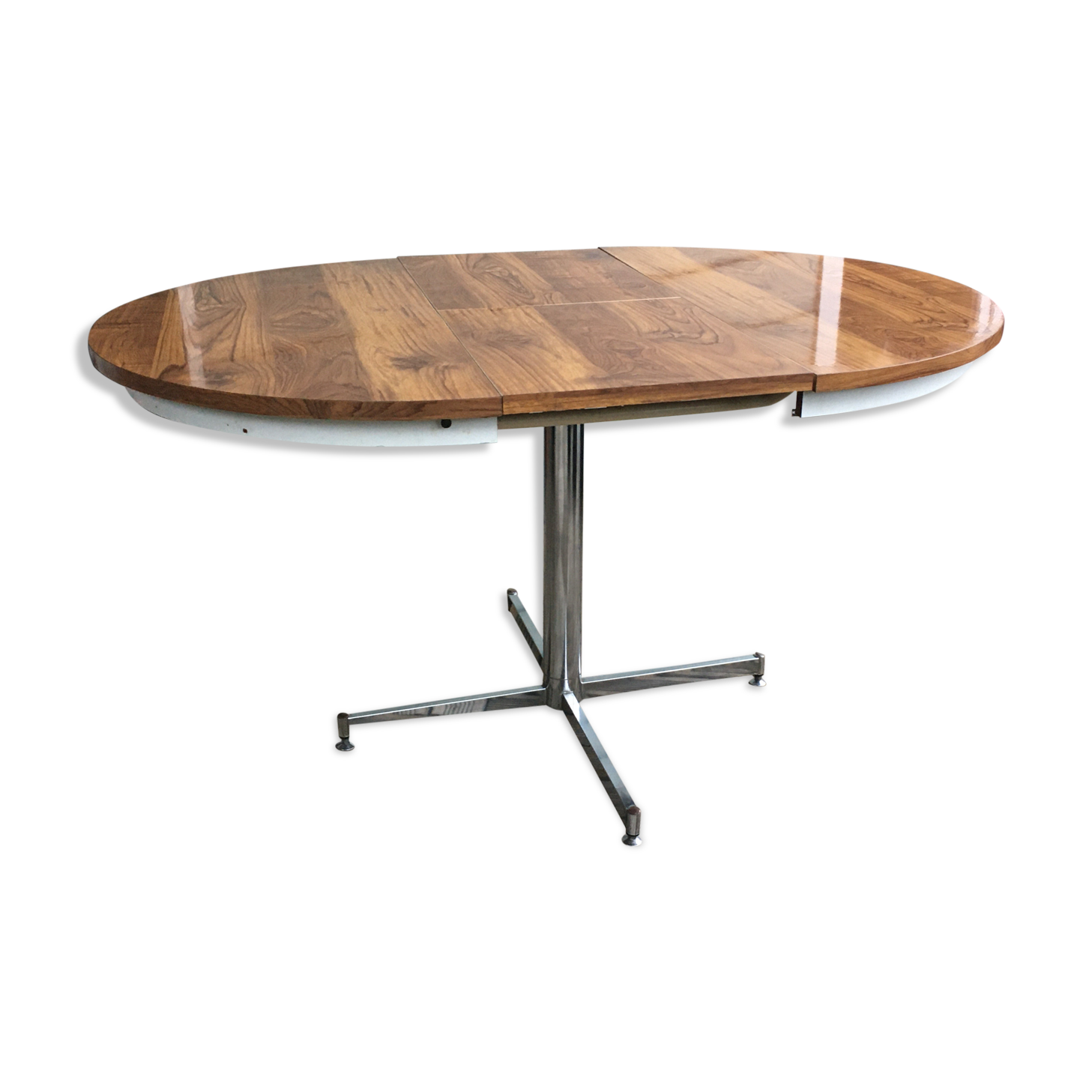 Table ronde formica avec pied chromé transformable