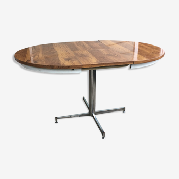 Table ronde formica avec pied chromé transformable