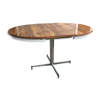 Table ronde formica avec pied chromé transformable