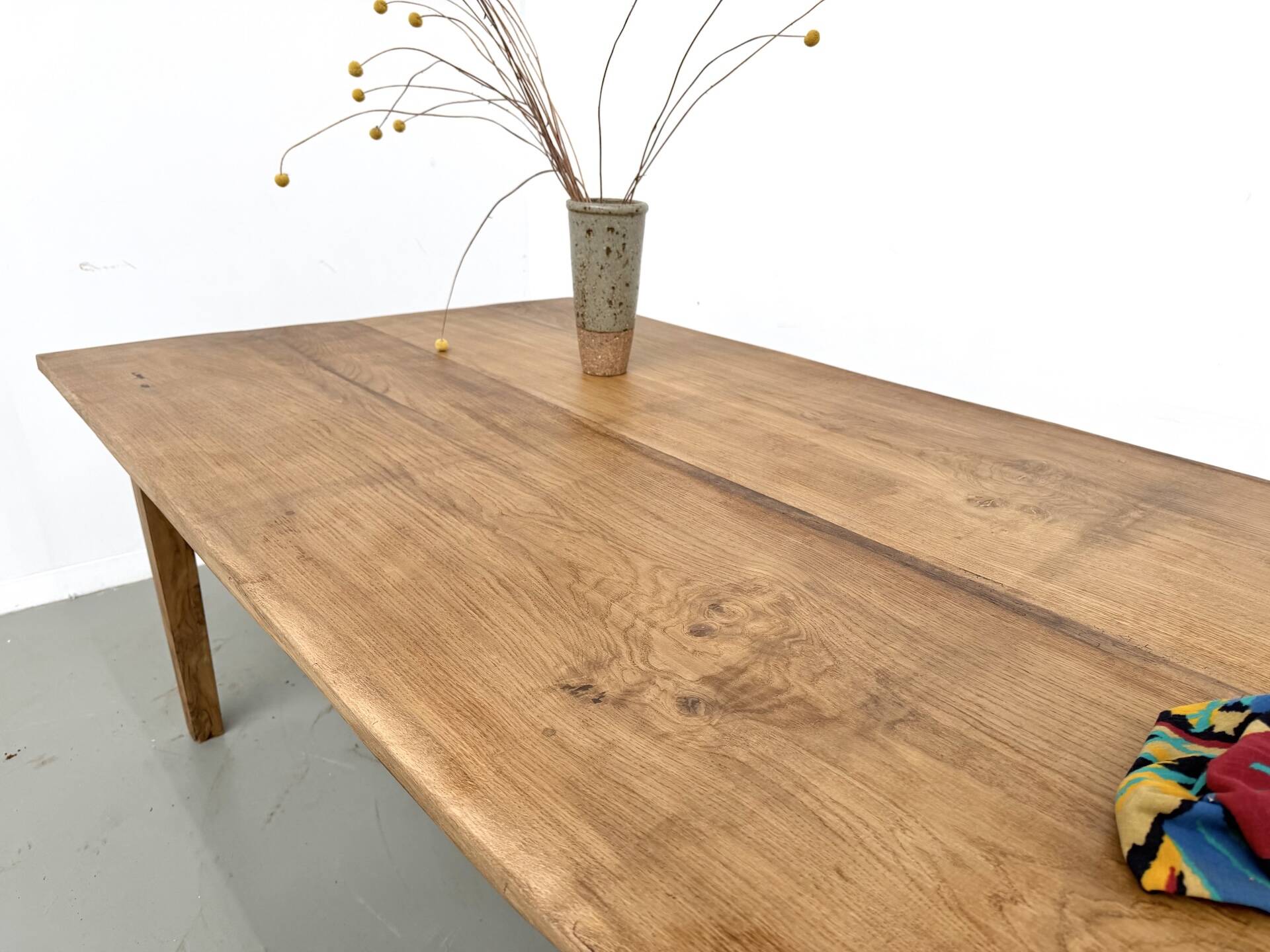 Very large farmhouse table in solid oak, 1950s – L300 cm