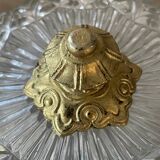 Vintage brass and chiseled glass ceiling light