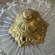 Vintage brass and chiseled glass ceiling light
