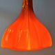 Flower shaped orange glass pendant lamp by peill & putzler, germany, 1970s