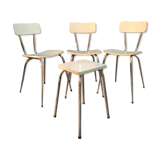 Set of 3 chairs and 1 stool in formica design, 1960