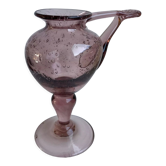 Biot bubble glass candle holder signed purple years 60-70