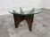 1950s glass and rosewood coffee table