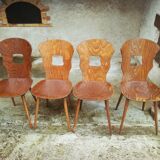 4 chaises bistrot Baumann modèle gentiane années 50