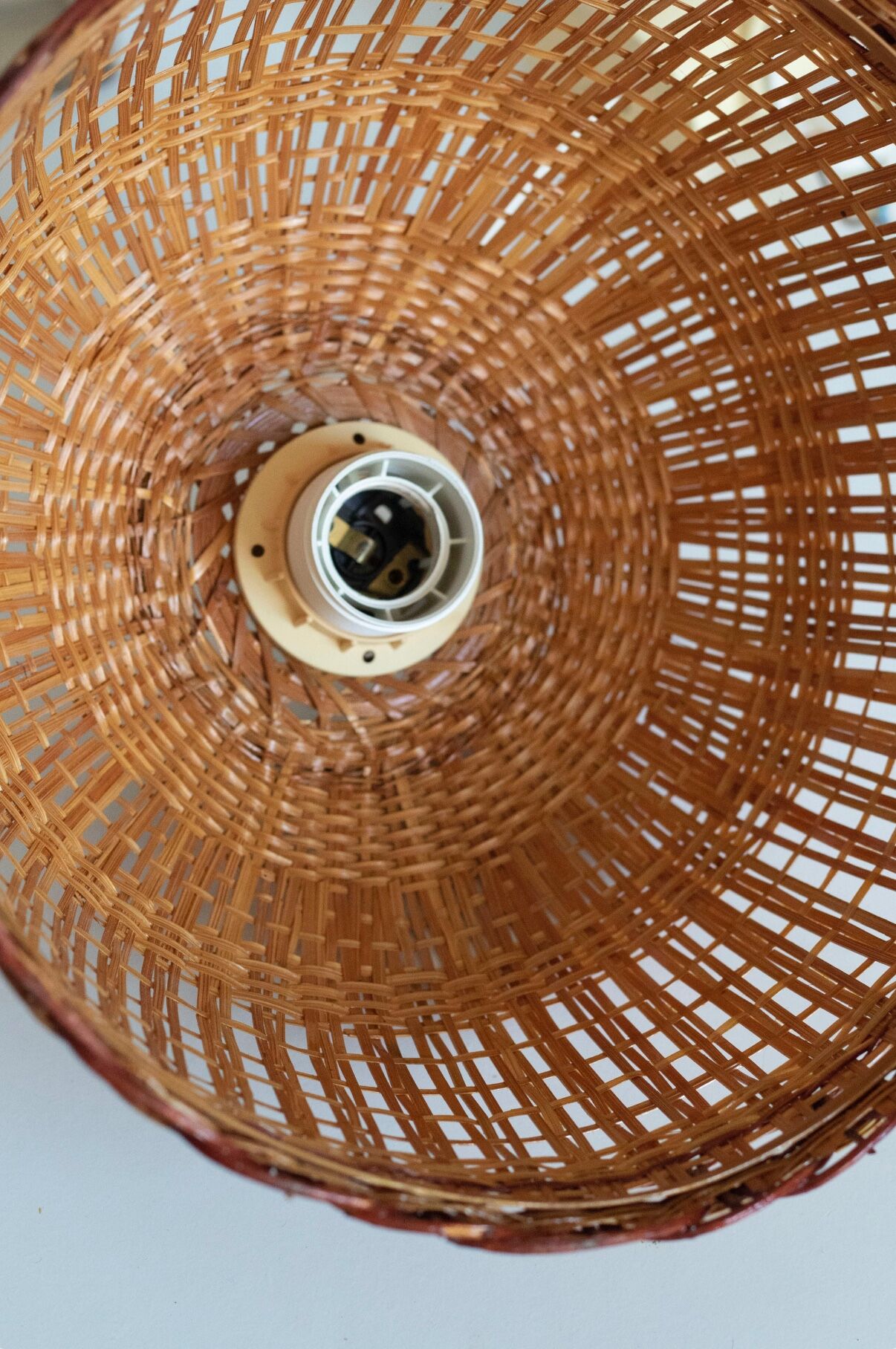 Vintage wicker pendant lamp