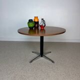 Vintage German round coffee table – Walnut & star base