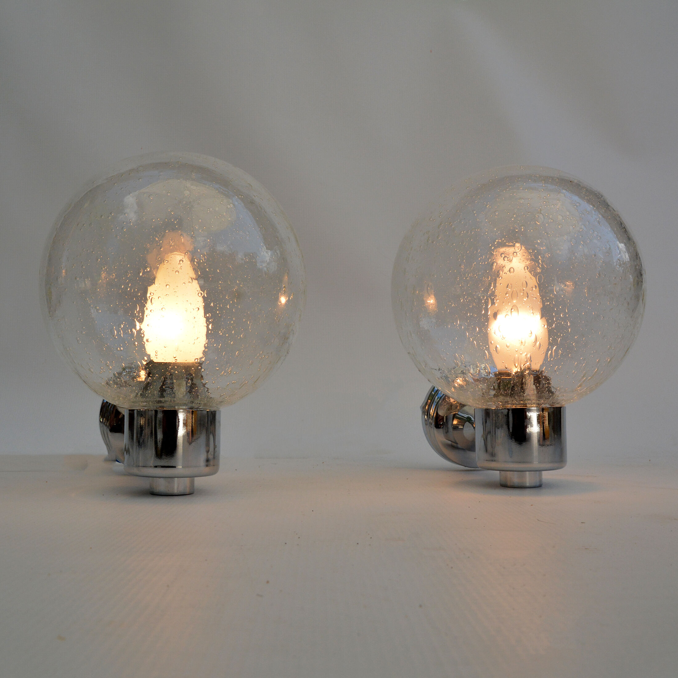 1980s pair of wall lamps, Karl Lenz, Germany