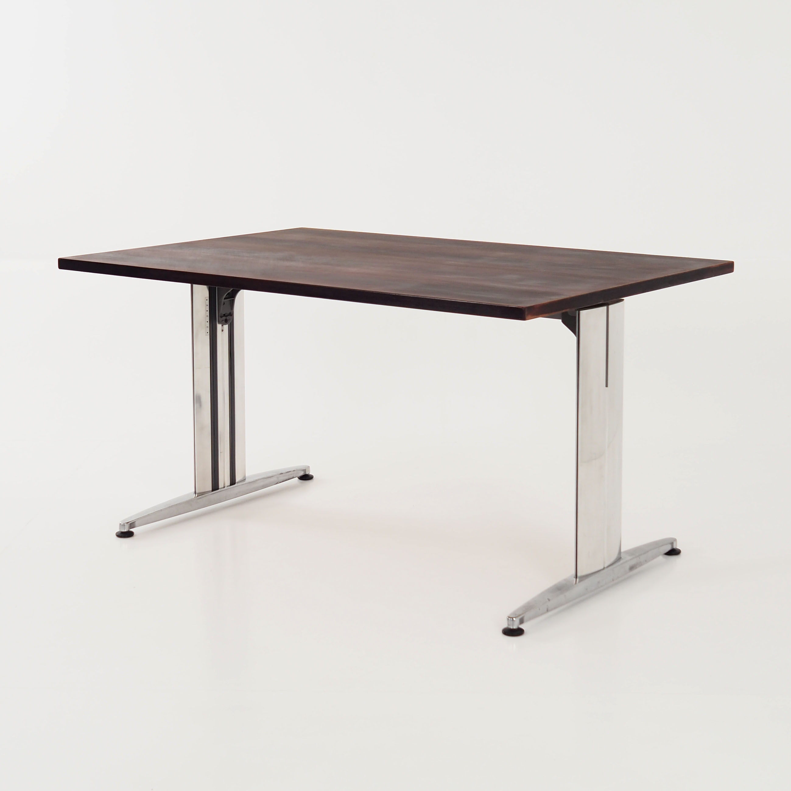 Desk, chrome construction, rosewood top, Scandinavian design