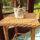 Rattan side table