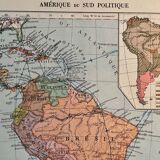 Old map of South America (political) from 1945