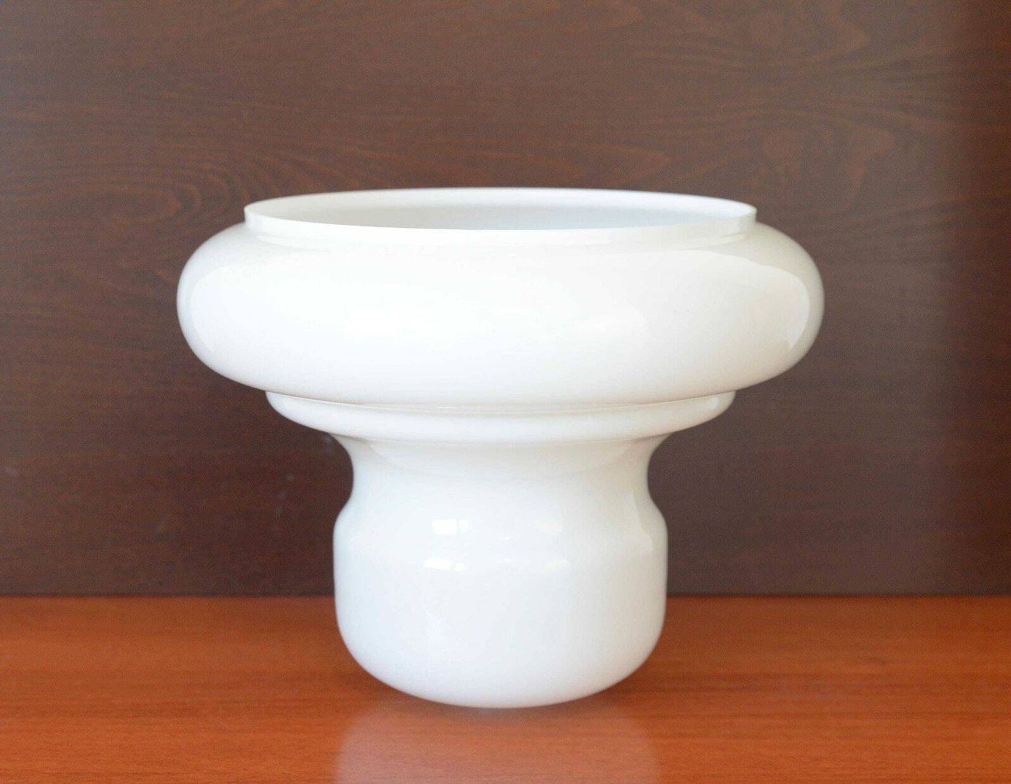 Vintage White Glass Pendant Shade, Large Glossy Glass Lampshade, 1970s–80s Yugoslavia, Diy Lighting