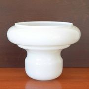 Vintage White Glass Pendant Shade, Large Glossy Glass Lampshade, 1970s–80s Yugoslavia, Diy Lighting