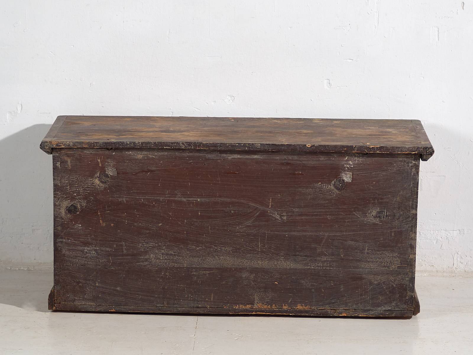 Antique solid gilded wooden chest dated 1846 #86