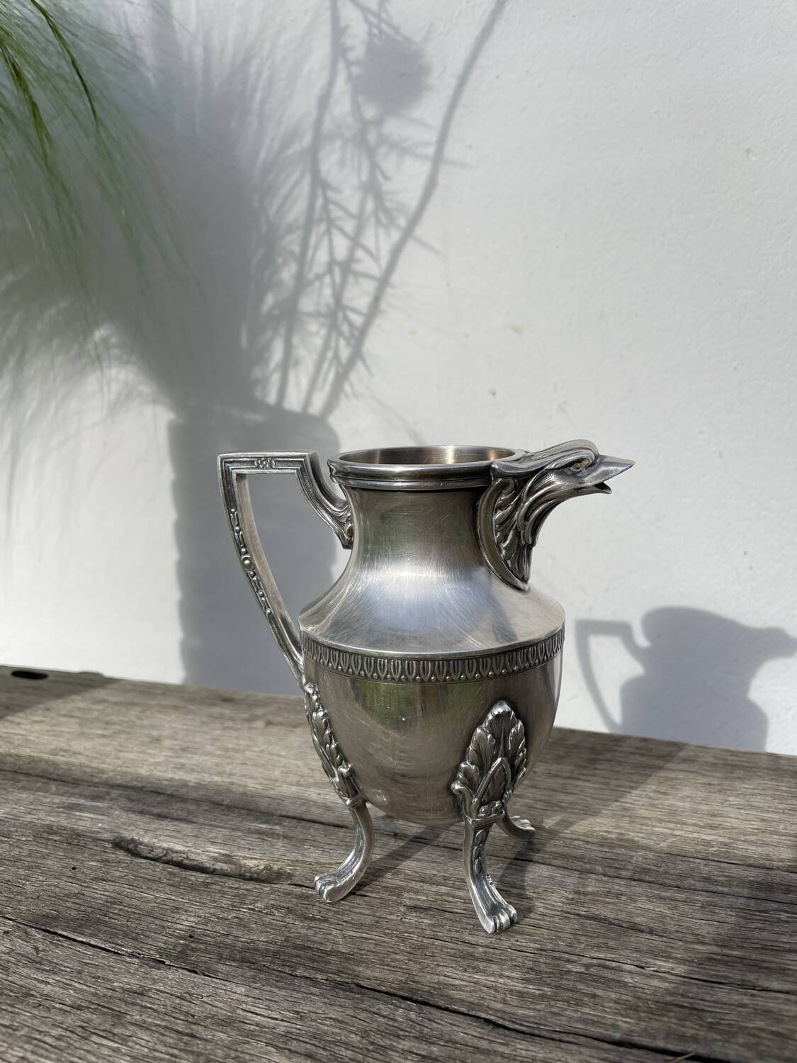 English silver-plated milk jug or vase