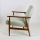 Fauteuil 'Lis', années 1970, vert clair, design Henryk Lis - bois naturel