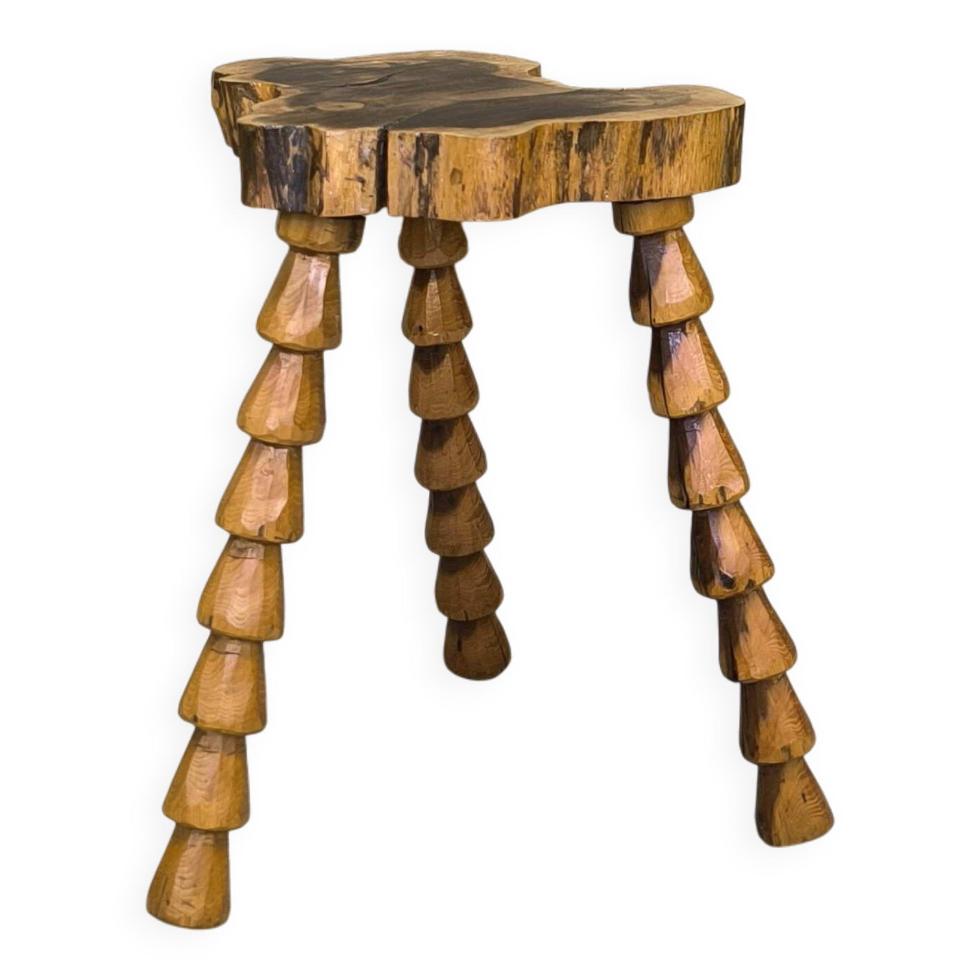 Brutalist wooden stool.