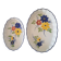 Set of 2 small oval dishes, Sarreguemines Digoin