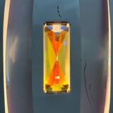 Metal pendant lamp and prism model in white mid-century by Werner Schou for Coronell Elektro, Denmark, 1960s.