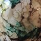 Marbled glass art ball vase. Murano style. Italy. Height 26 cm.