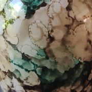 Marbled glass art ball vase. Murano style. Italy. Height 26 cm.