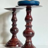 BOUGEOIRS Vintage Patinated Metal Candle Holders