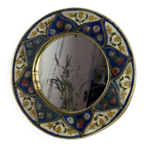 Painted wooden mirror and glass