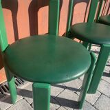 6 Bruno Rey Kush & co Green Stackable Chairs Circa 1970