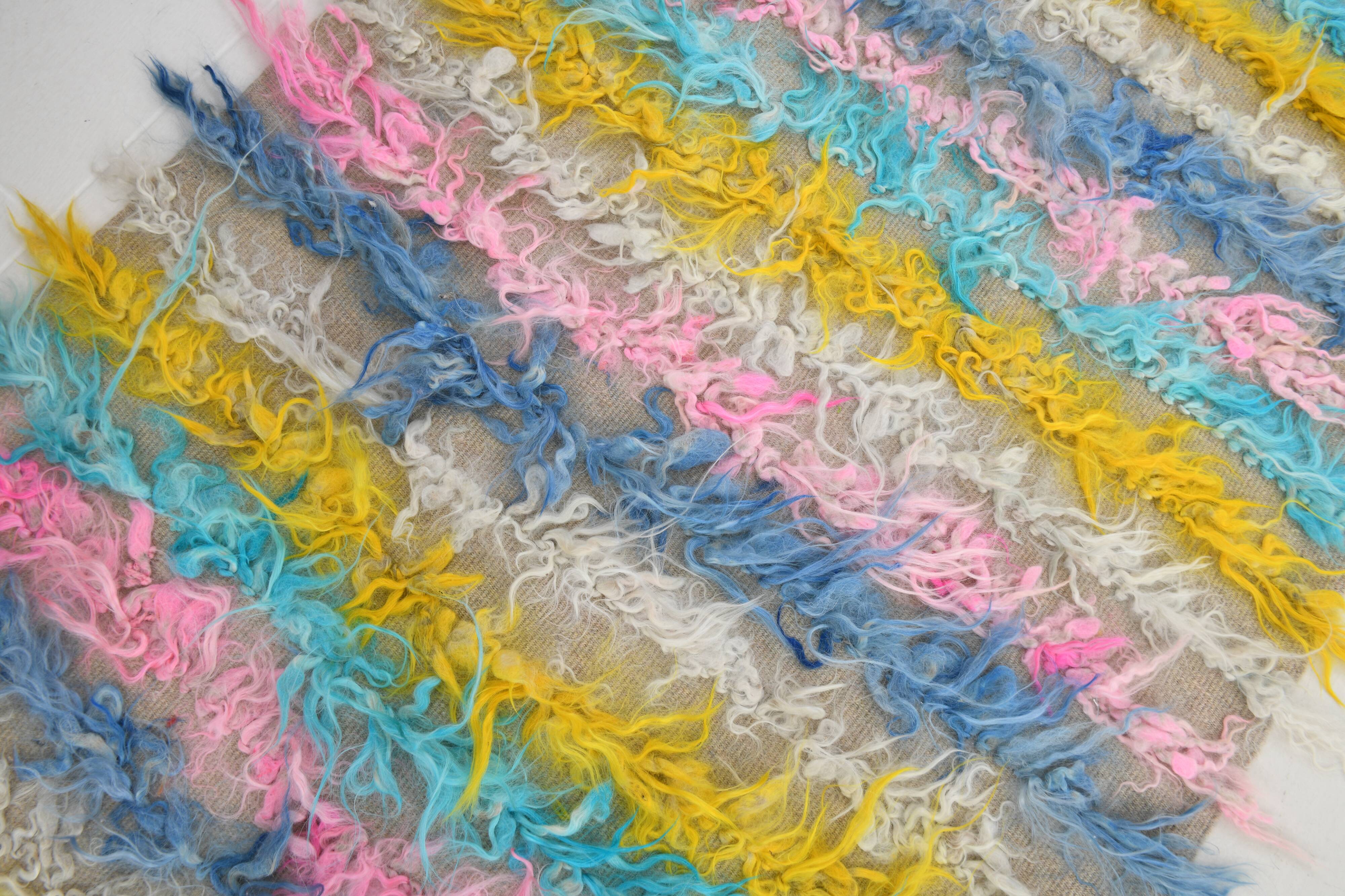 3x10 Pink & Blue Kilim Runner Rug, 94x294Cm