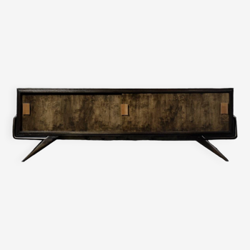 Buffet mid-century scandinave moderne en bouleau avec une base futuriste, 1960s