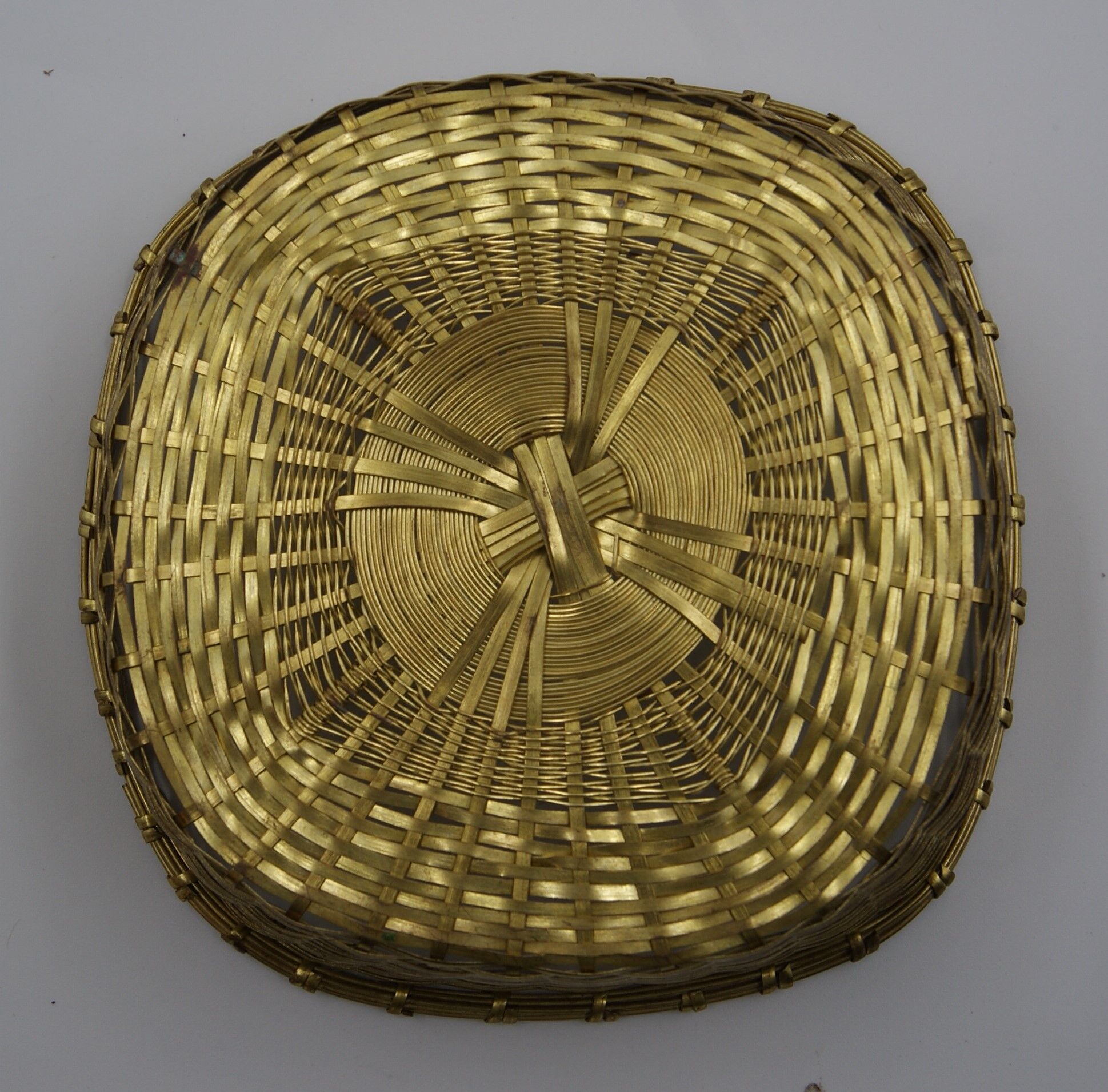 Square basket vintage metal wire