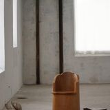 Fauteuil Stump Moderne en Pin Massif, par un Ébéniste Suédois, Wabi Sabi, années 1960