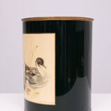 English Metal Waste Basked Bird lithograph 1960s