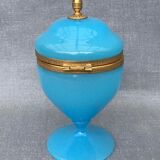 Blue Florentine opaline box gilded metal frame