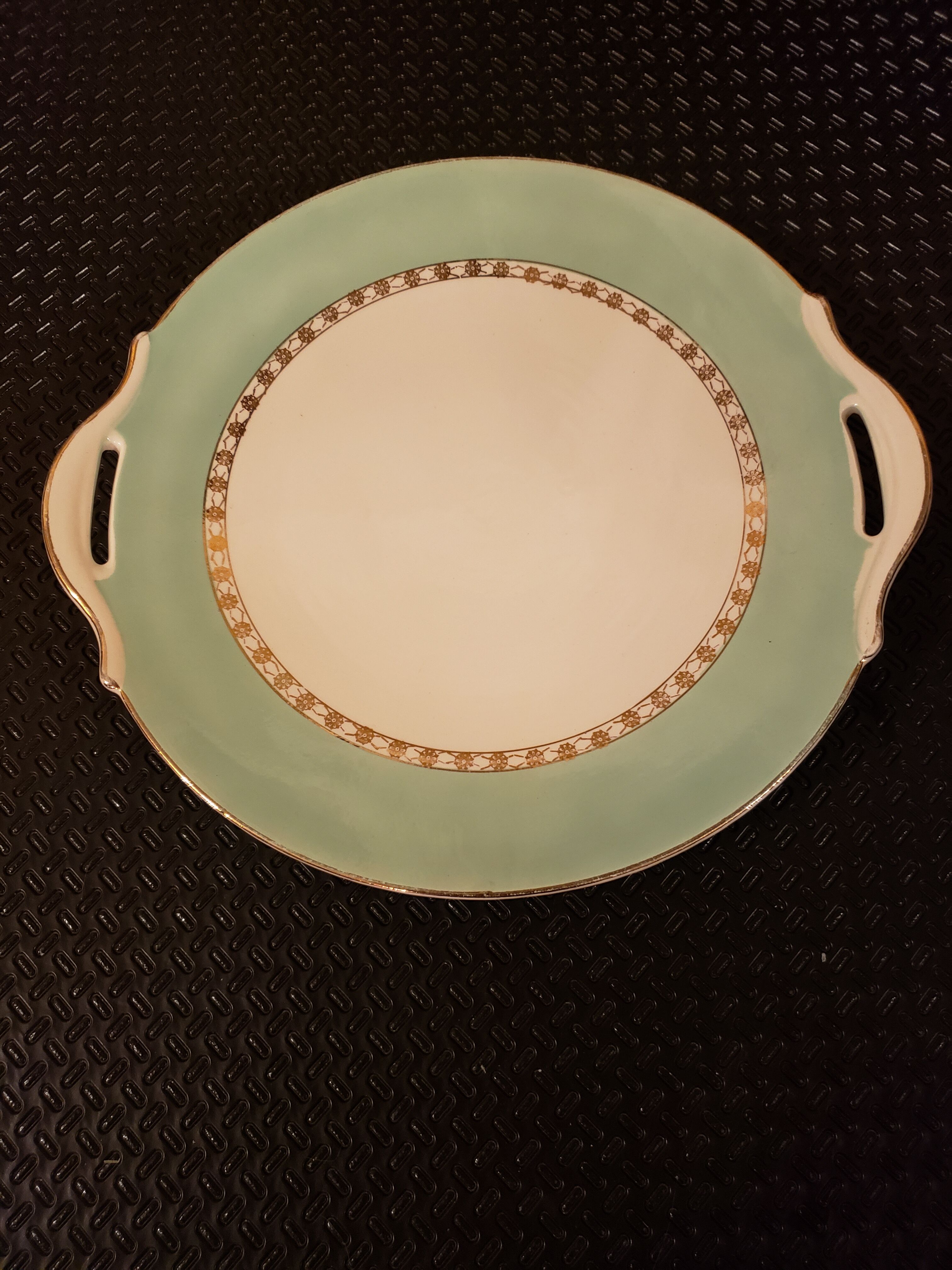 Vintage dish ø27 cm porcelain sarreguemines flameco green