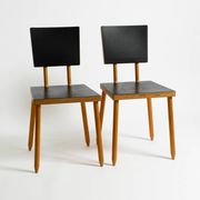 Two rare demountable plywood chairs by Axel Kufus model Stöcke for Atoll