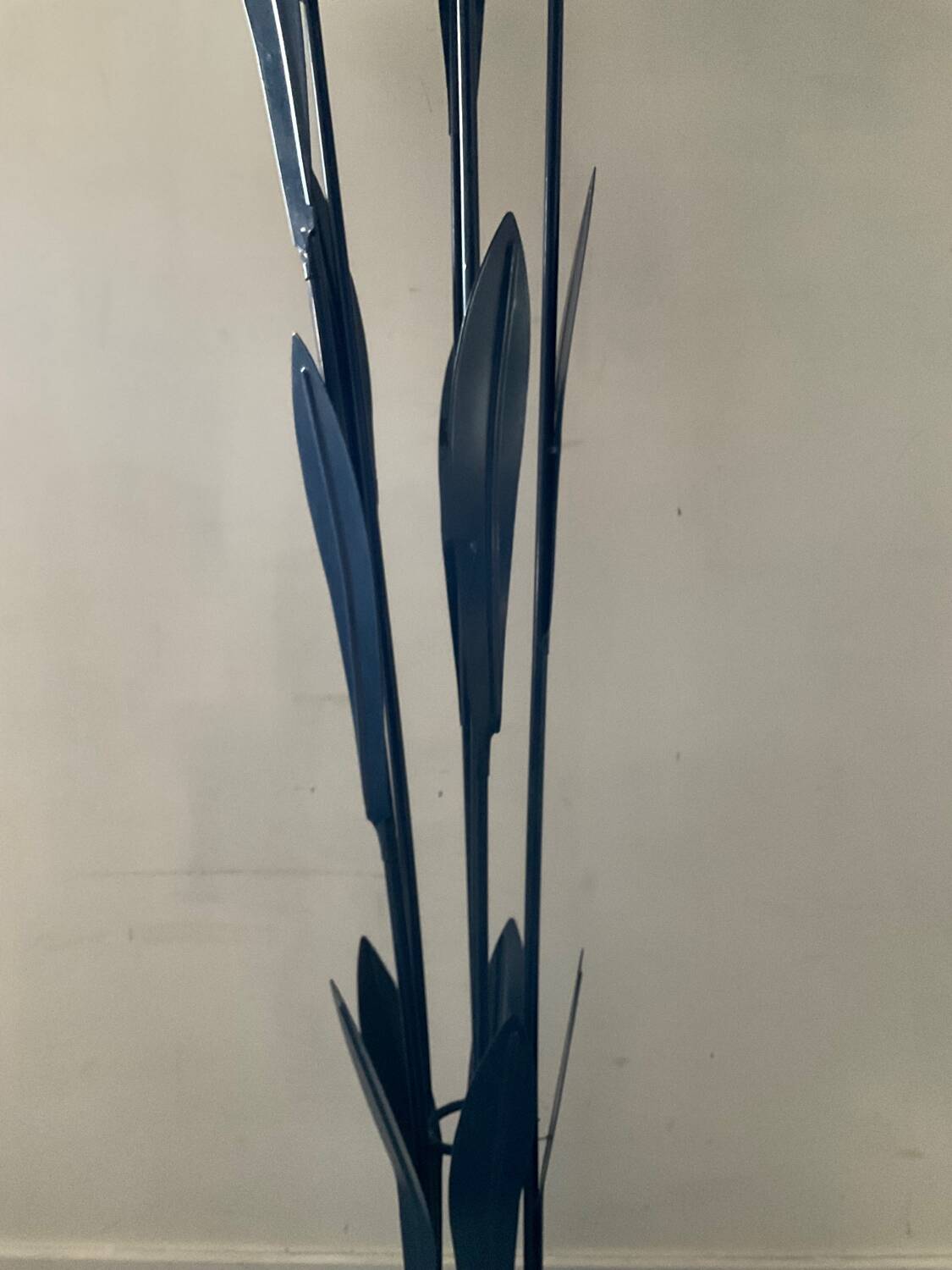 Vintage floor lamp 5 lamps in opaline and blue metal