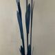 Vintage floor lamp 5 lamps in opaline and blue metal