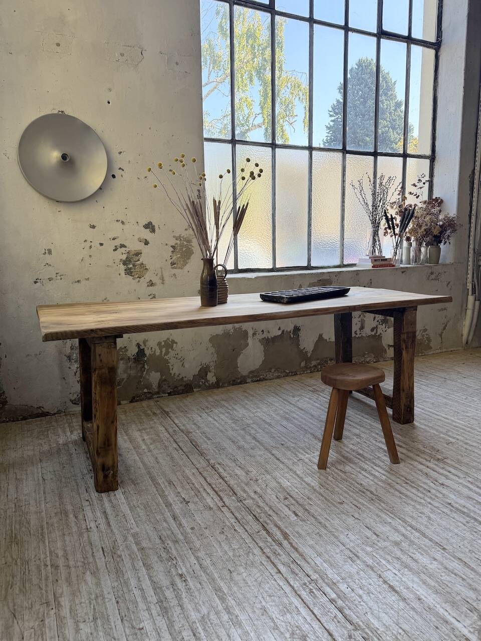 1950s pine farmhouse table 220cm