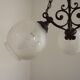 French Vintage 3 Light Bronze Effect Chandelier - Opaque Glass Ball Shades