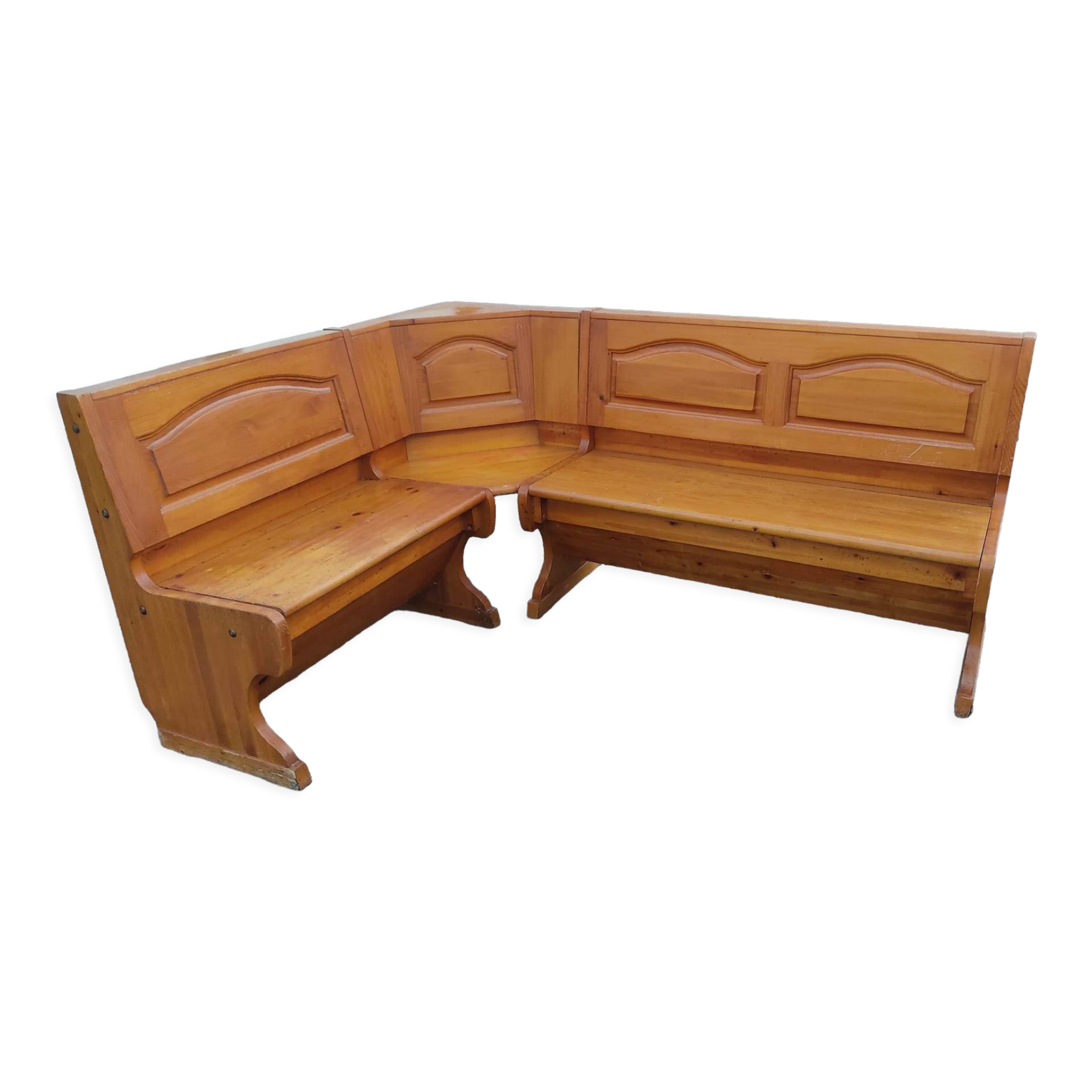 Old corner bench chest wood vintage pine