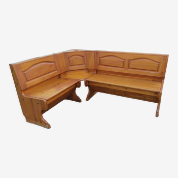 Old corner bench chest wood vintage pine