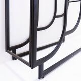 Black Bookcase - Metal and glass - 20th