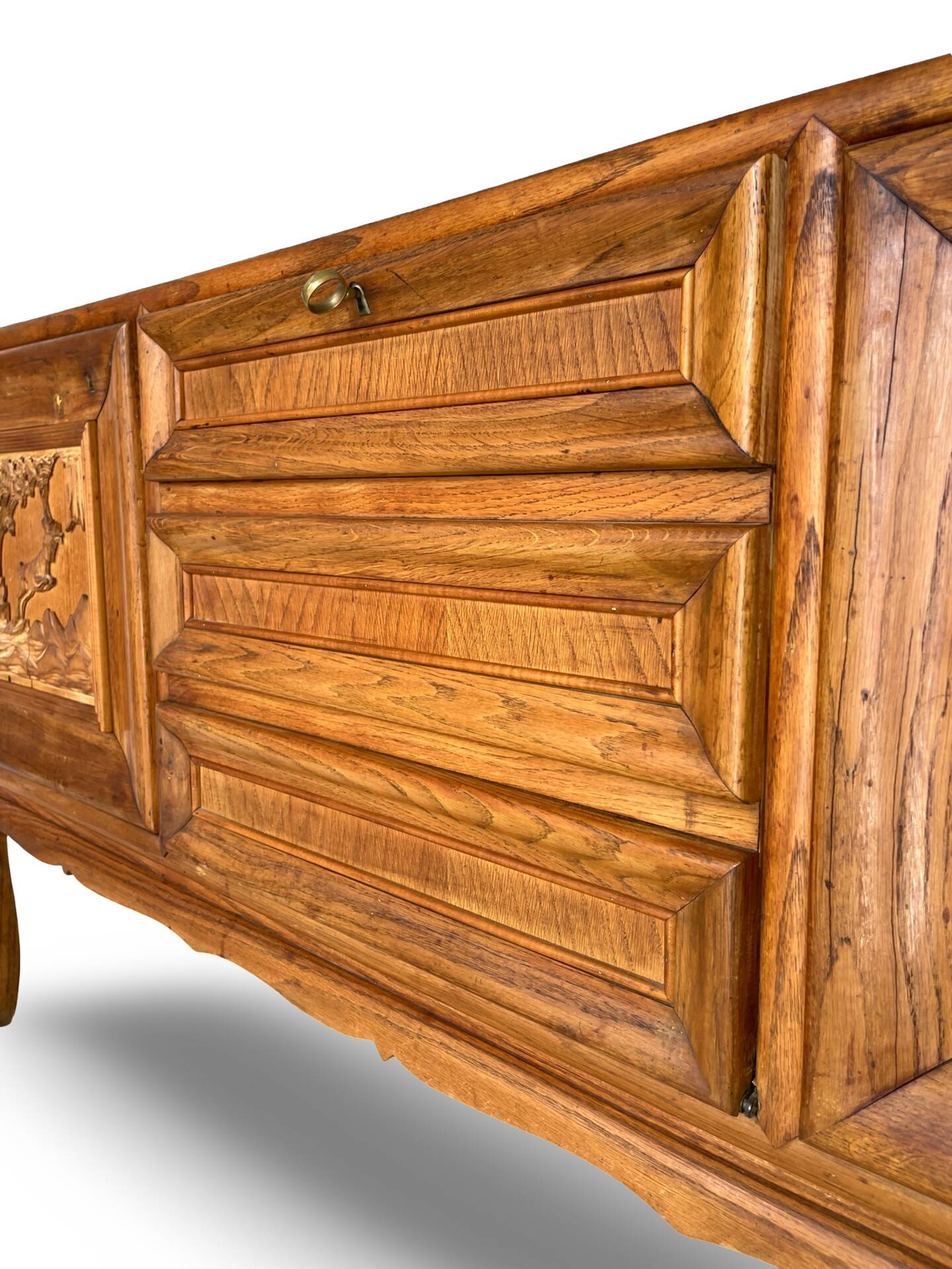 Italian Mid-Century cherrywood veneered and solid wood sideboard.