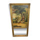 19th century gilded wooden trumeau with romantic scene - 69cm x 140cm